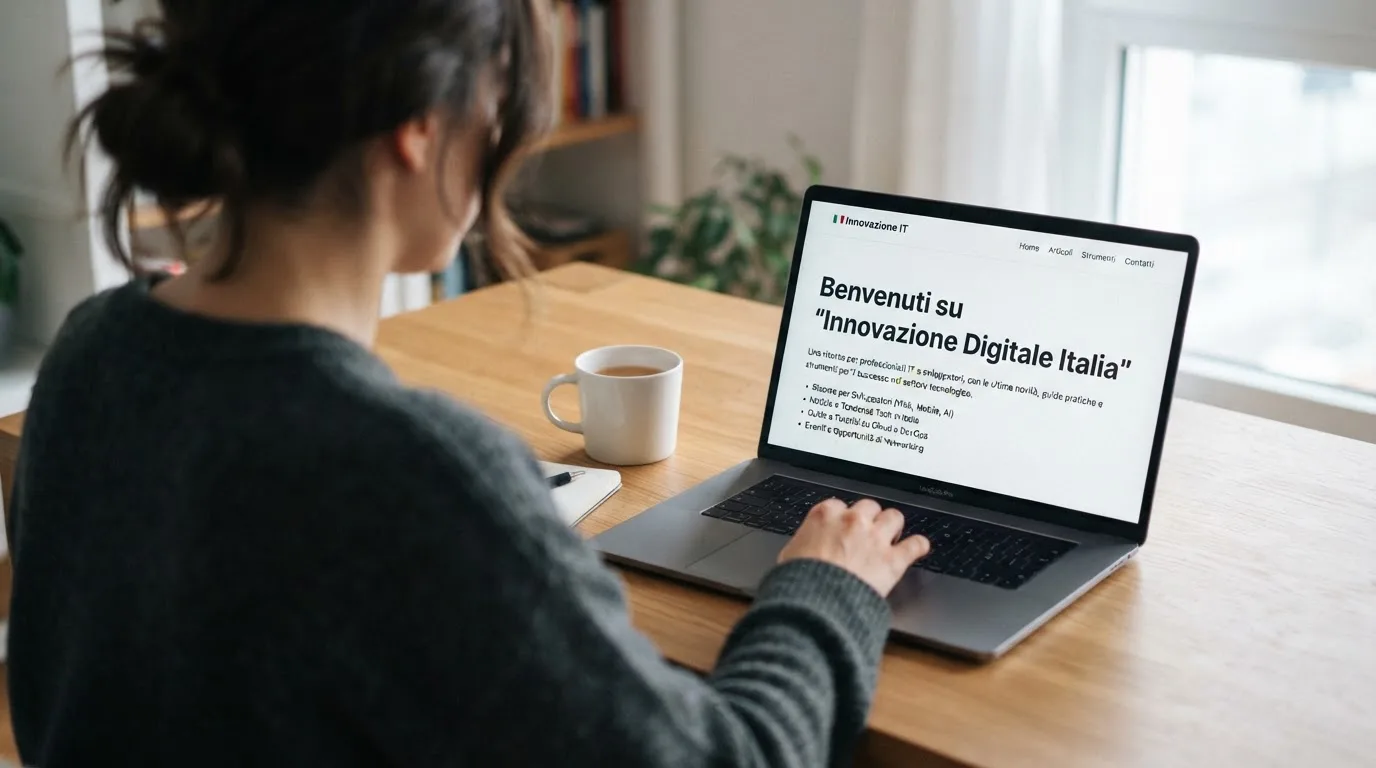Persona davanti a un portatile che legge una pagina informativa sul gioco online in Italia — big time gaming live casino italia