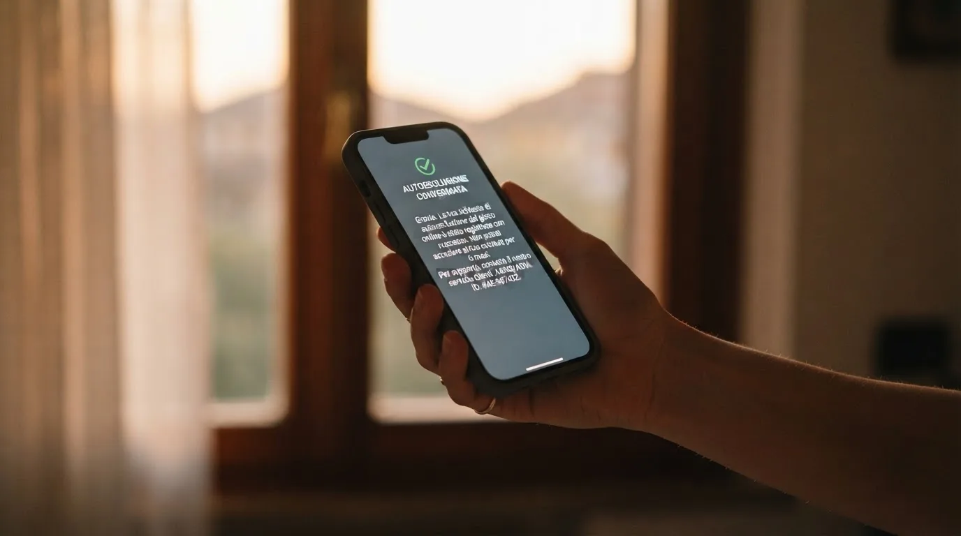 Mano che tiene uno smartphone accanto a una finestra, luce serale tranquilla — casino online con cie