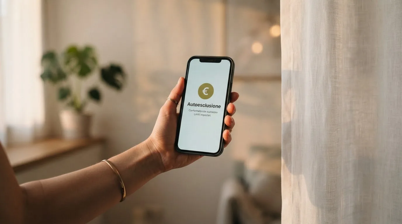 Mano che tiene uno smartphone accanto a una finestra, luce serale tranquilla — casino online sanremo
